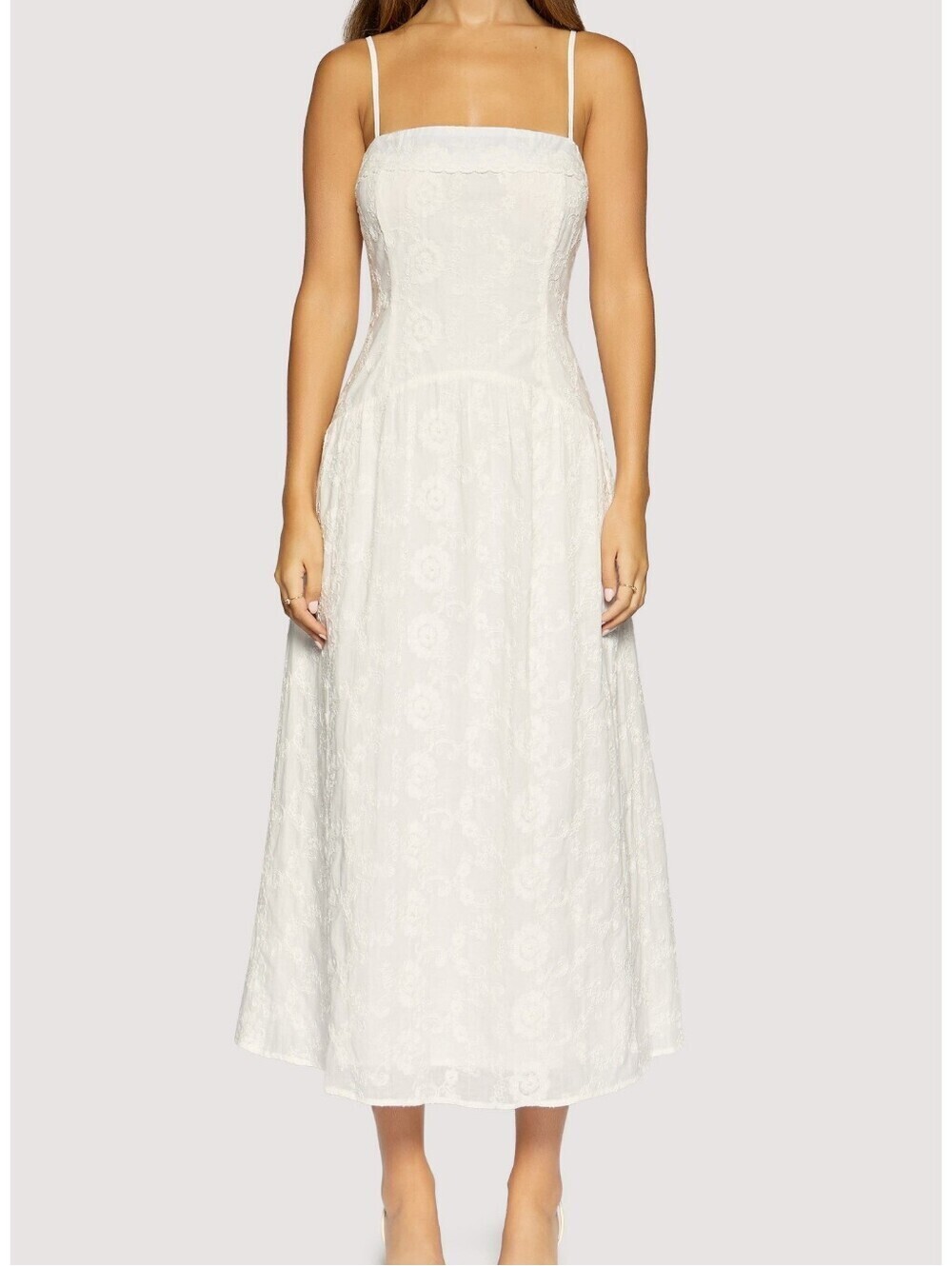 Lost + WanderWomen's White Olympia Embroidered Sundress